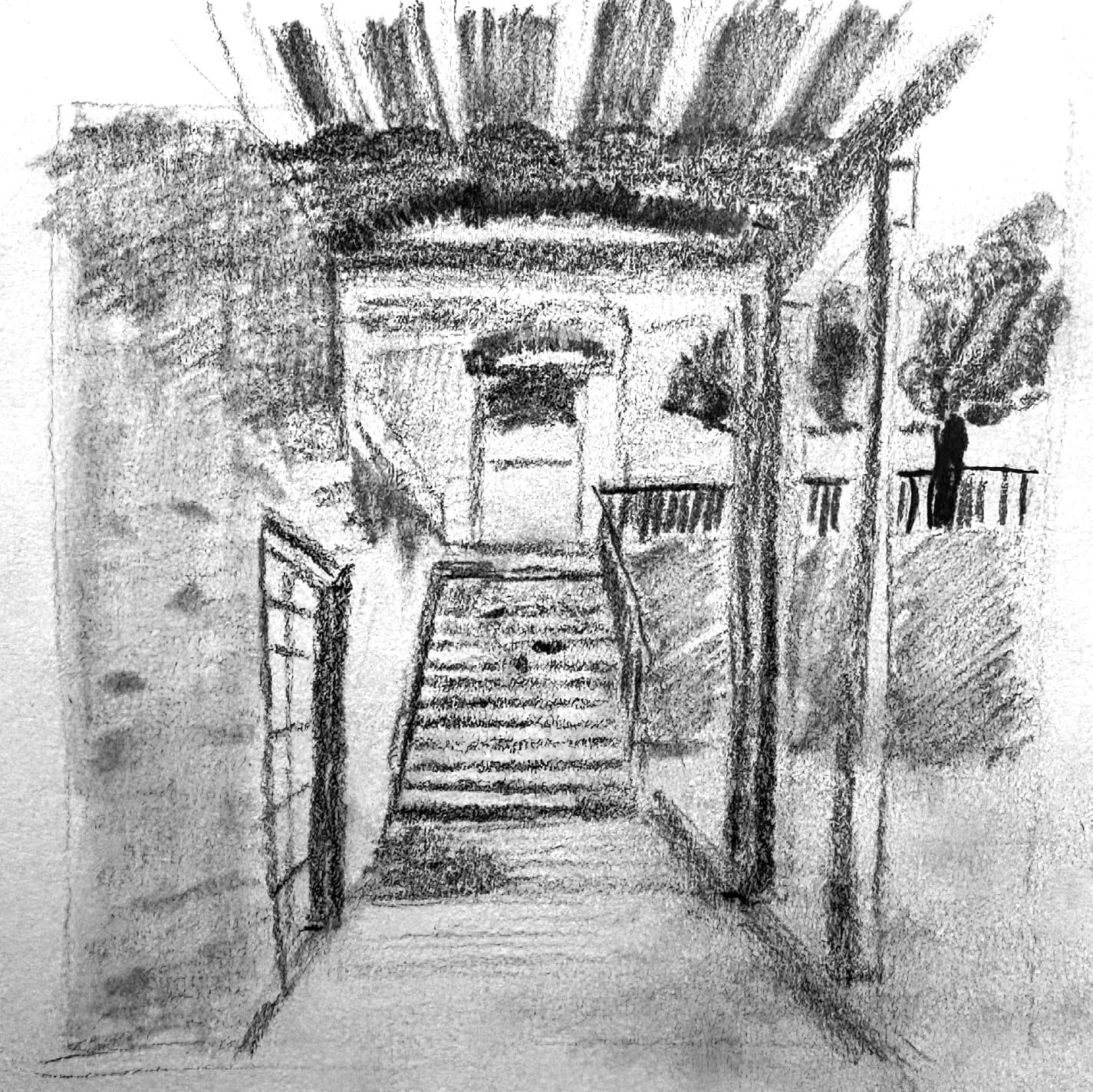 Hand sketch, charcoal, 2026