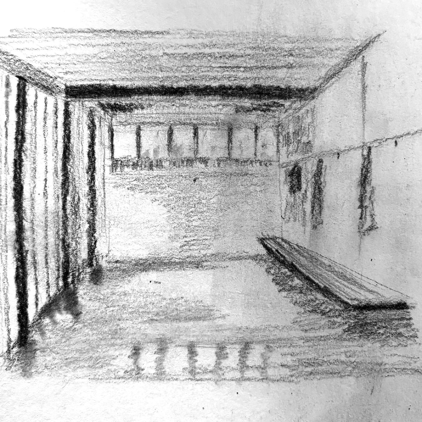 Hand sketch, charcoal, 2026